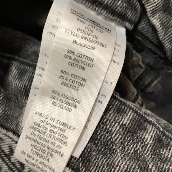 Good American Good Icon Loose Fit Black jeans Size 14 NWT $155 - Picture 5 of 5